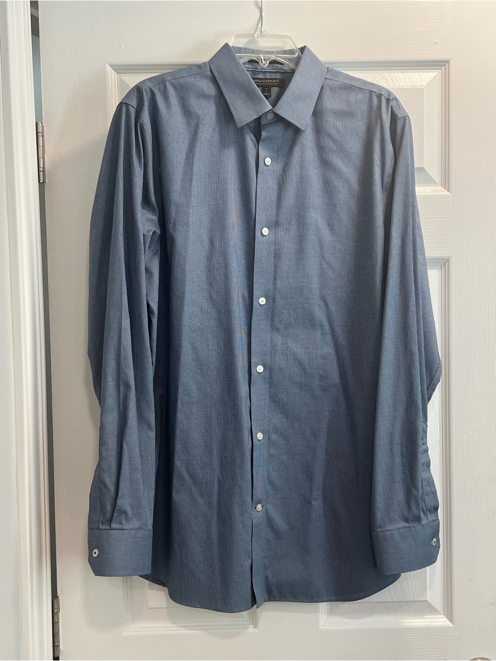 Banana Republic Men's Slate Blue Dress Shirt NWOT, Large Tall